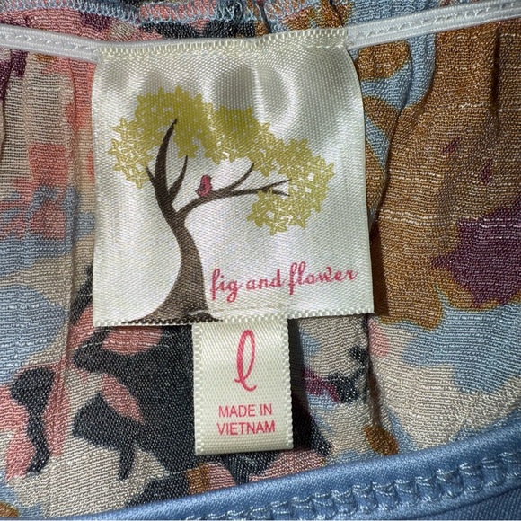 Anthropologie Fig and Flower Maxi Dress Floral Boho Button Front Floral Print L - Picture 7 of 9